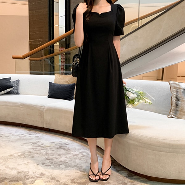 【長さが選べる】パフ袖ワンピース op11870