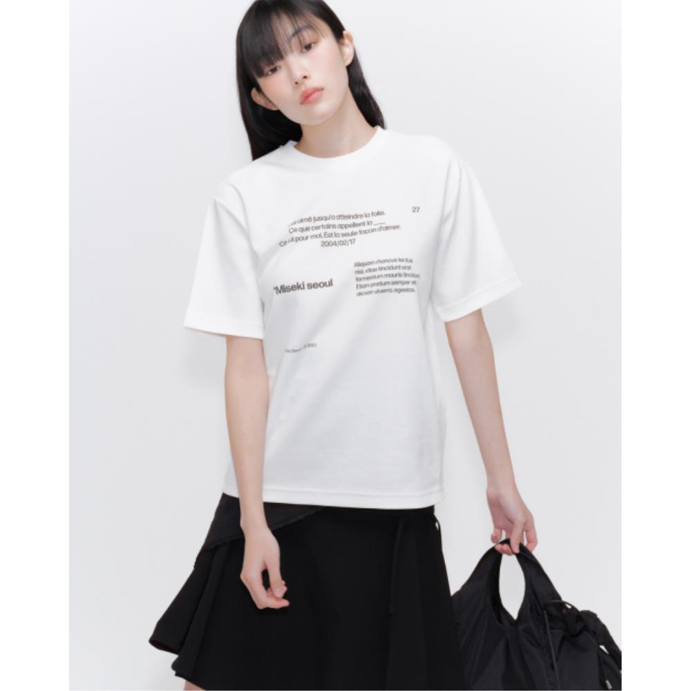 MISEKI SEOUL Miseki typography short sleeves WHITE MSK25