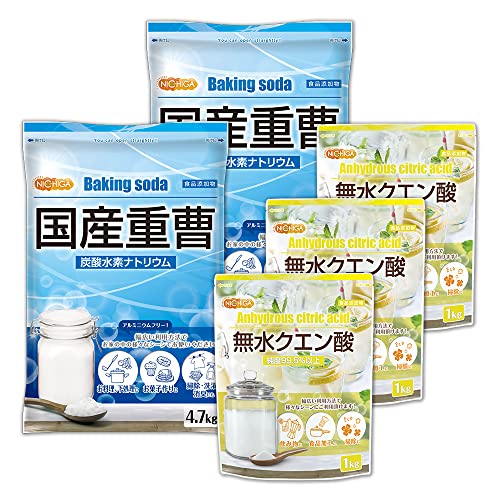 国産重曹（4.7ｋｇ×2袋 ）＋ 無水クエン酸（1ｋｇ×3袋）セット 食品添加物 TKJ 4,748円