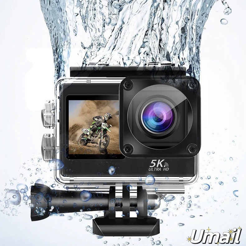 【新品特典】アクションカメラ 5K30fps 4800万画素 水中カメラ 30M防水カメラ 6軸手ぶれ補正 170度広角レンズ WiFi搭載 リモコン付き ウェアラブルカメラ