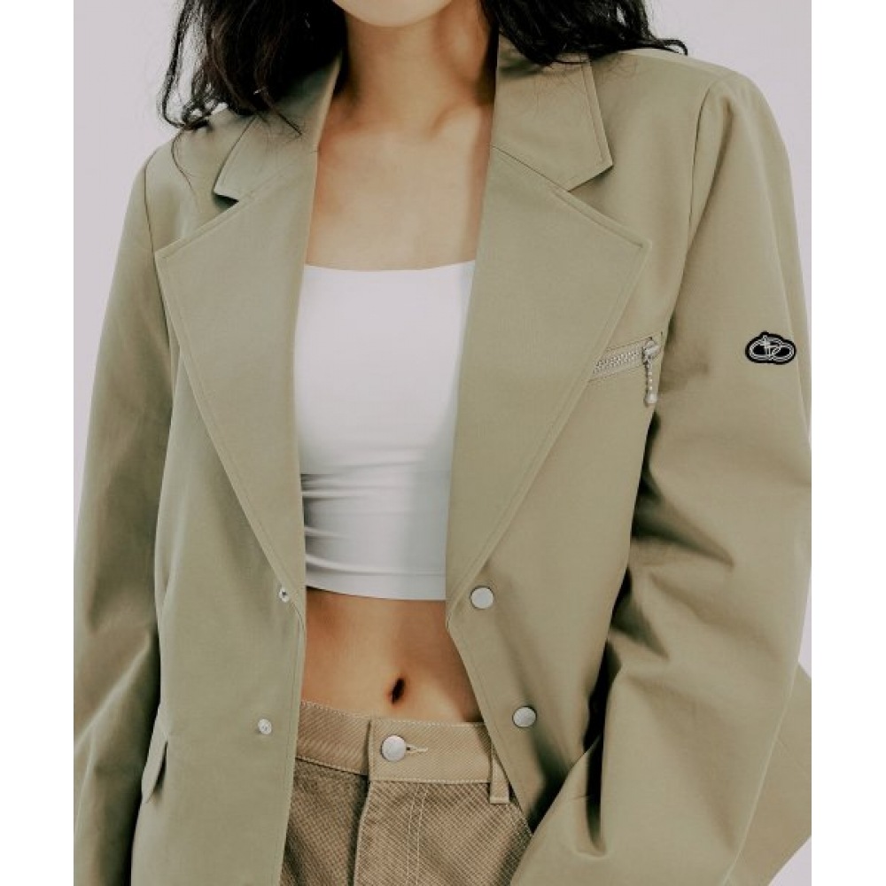 ロマンティッククラウン (ロマンティッククラウン) ワイドスナップブレザー_ベージュ