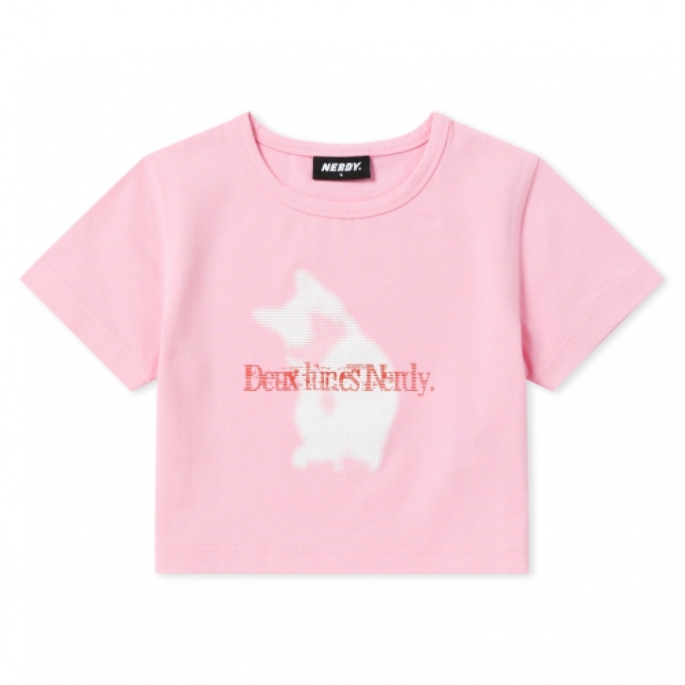 NERDY 女性用ディロクロップ半袖Tシャツ (24SS) ピンク