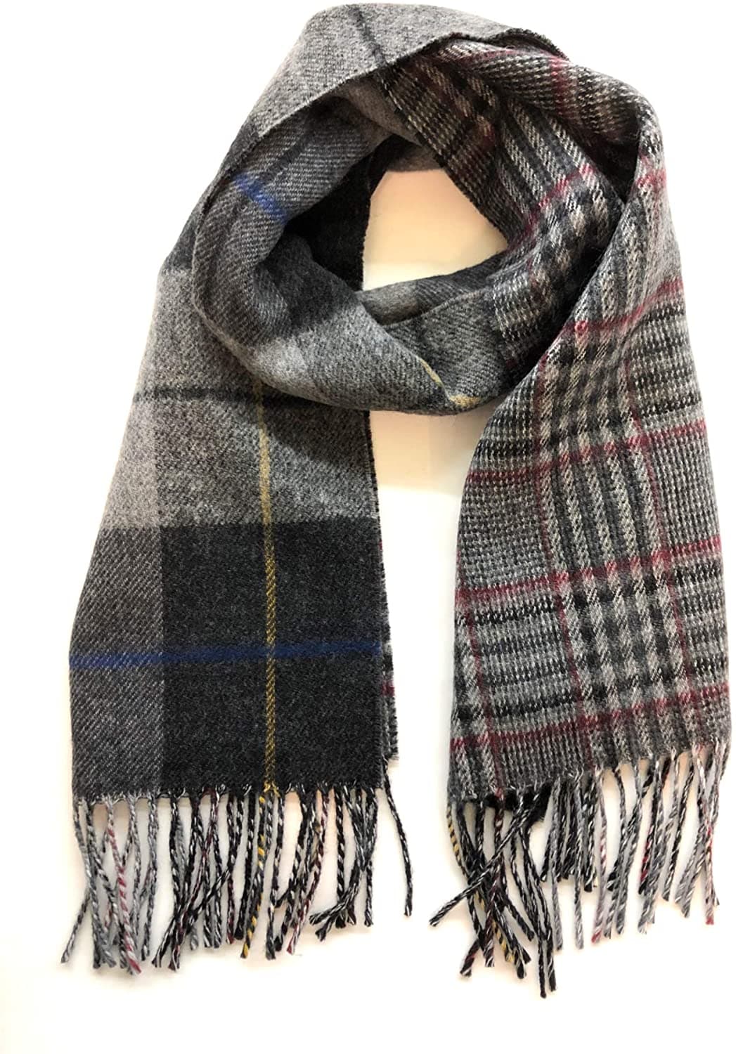 【本日限定価格】 日本製 マフラー31cm150cm カシミア混ウールチェック リバーシブル 18