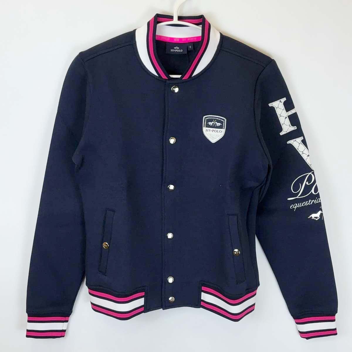 【中古・未使用品】HV POLO ボタンジャケット Sweater Button-up Chessy S ネイビー 121199 レディース 乗馬 馬術