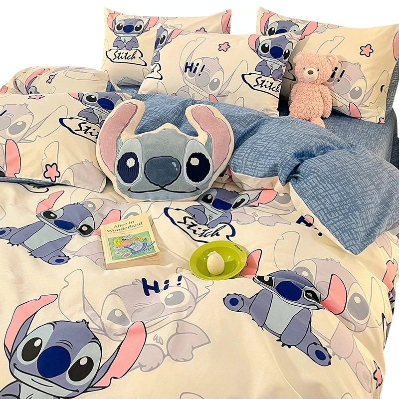 コットンベッド4点セットコットン子供用寝具掛け布団カバーシングル3点セット