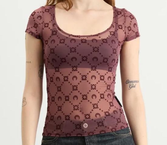 MARINE SERRE Women Tops WTO389ACJER0005 PU70 AUBERGINE
