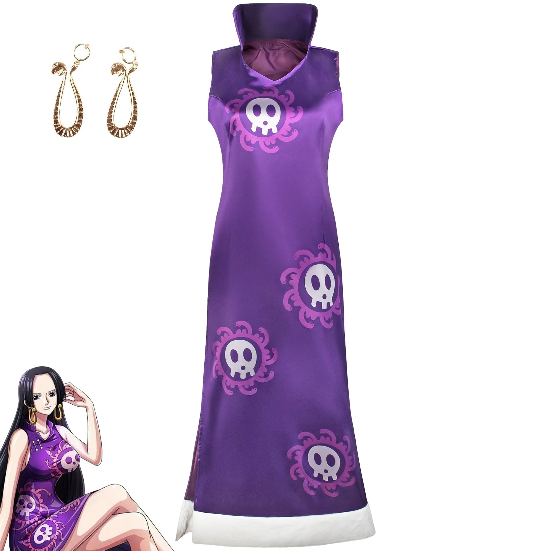 ハロウィンc服女帝蛇姫コスプレ服ハンコックのチャイナドレスTシャツ・カットソー