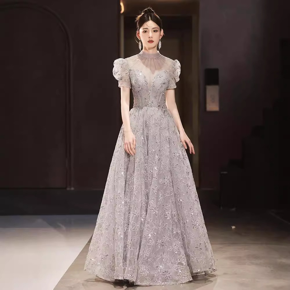 宴会イブニングドレス2024風森パフガーゼロングドレス成人式美術受験ドレス 5,812円