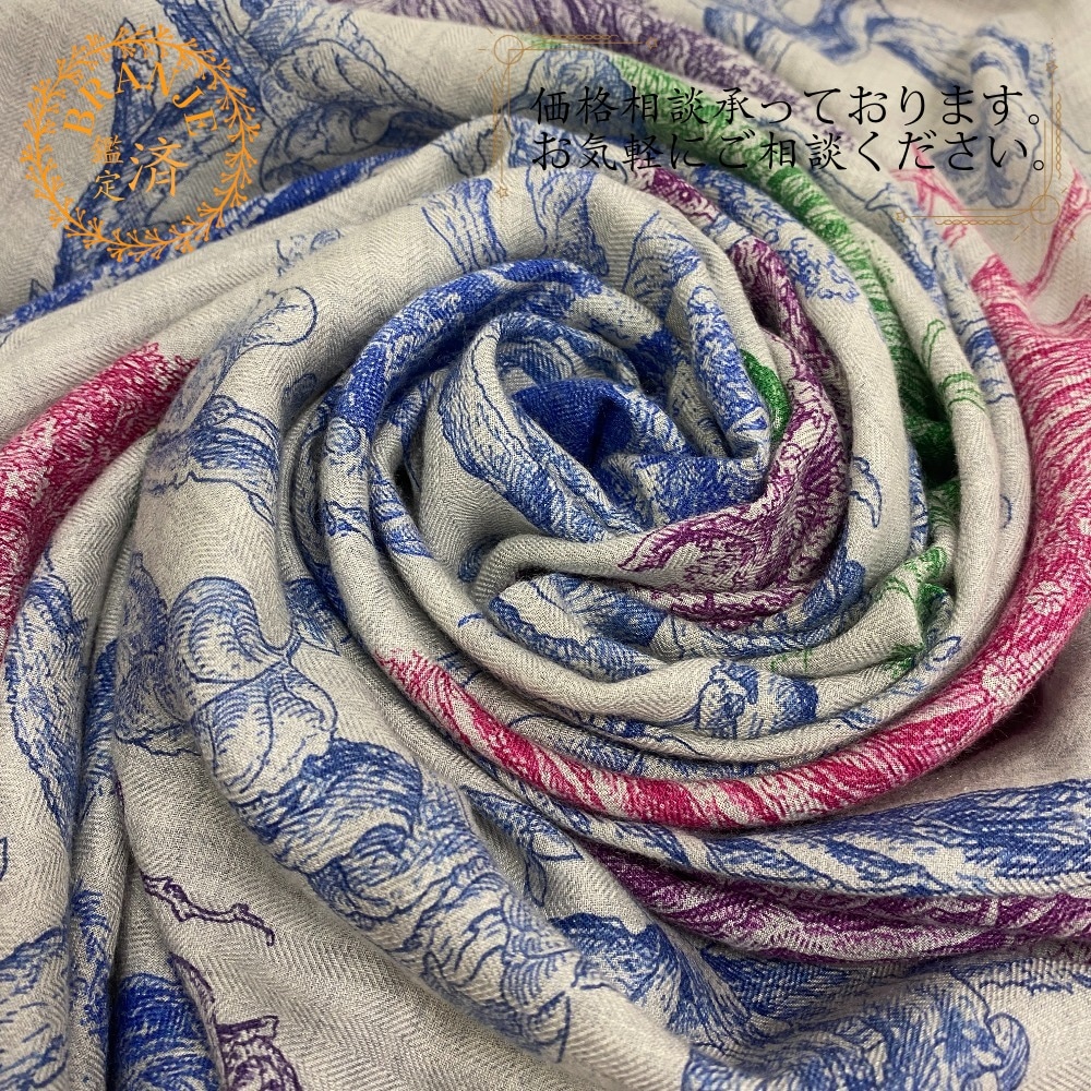 LES CABANES さまざまな小屋 カレジェアン カシミヤ スカーフ グレー ブランド