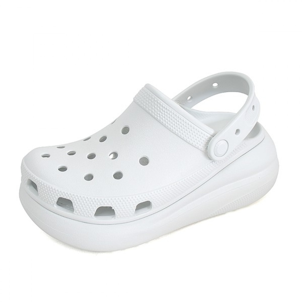 [クロックスシューズ] クロックスクラシッククラッシュレディースプラットフォームクロッグサンダルスリッパライトグレー 207521-1NK