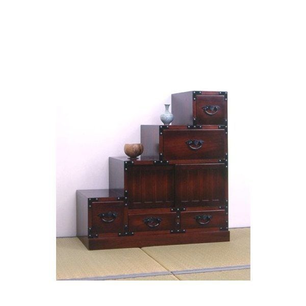民芸調 階段箪笥(タンス) 左下がり 64733 完成品