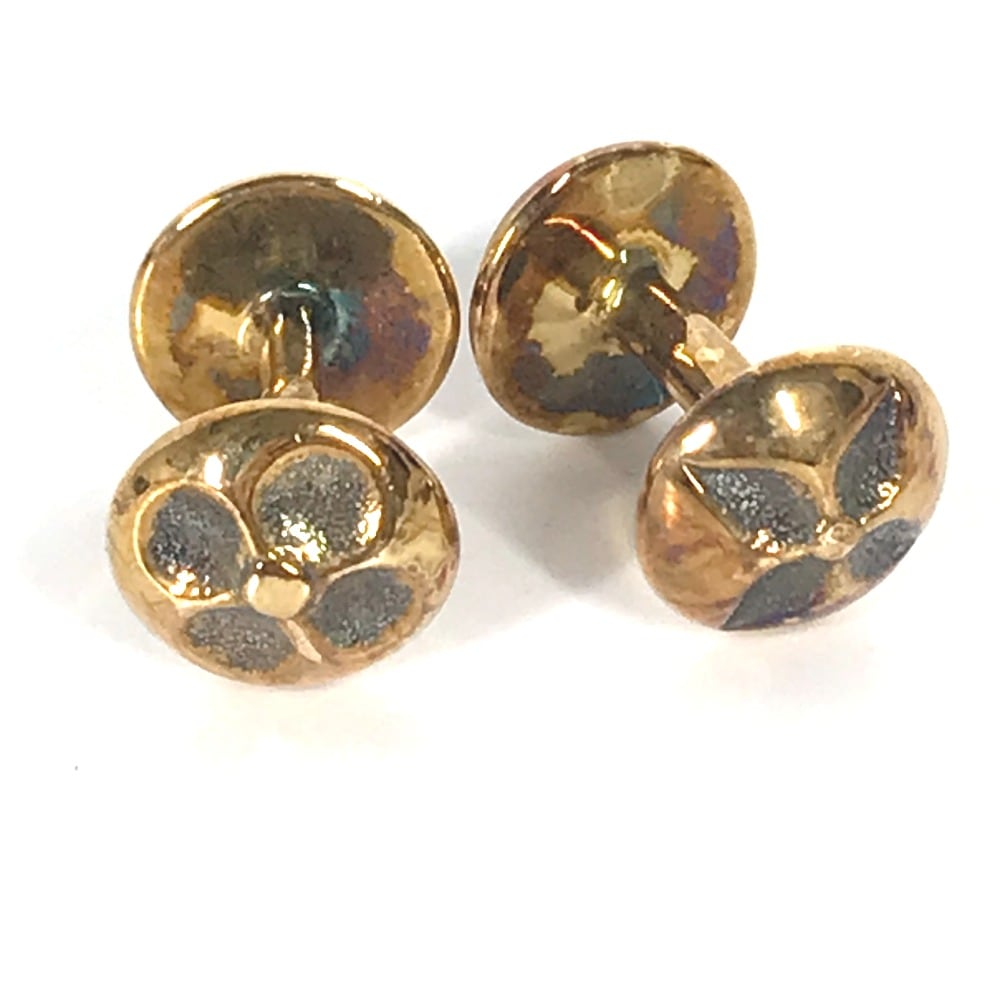 カフス M30974 ブトンドゥマンシェット アクセサリー ダミエケース付き メタル ゴールド