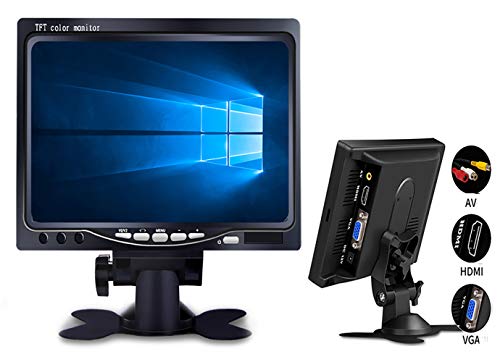 METIS モニター 7インチ ディスプレイ VGA/AV/HDMIケーブル付き 内蔵スピーカー R