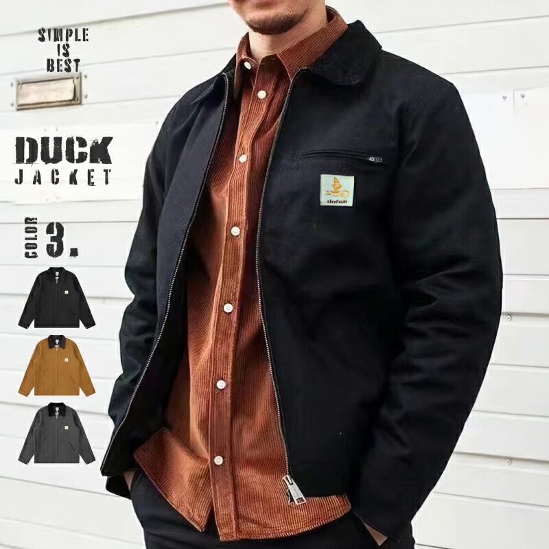 ダックジャケット アメカジ メンズ ヴィンテージ風 キャンバス 軽量 [デトロイトジャケット ジッパーポケット 薄手 メッシュ ブルゾン トップス アウター ビンテージ ワークウェア ワークジャケット
