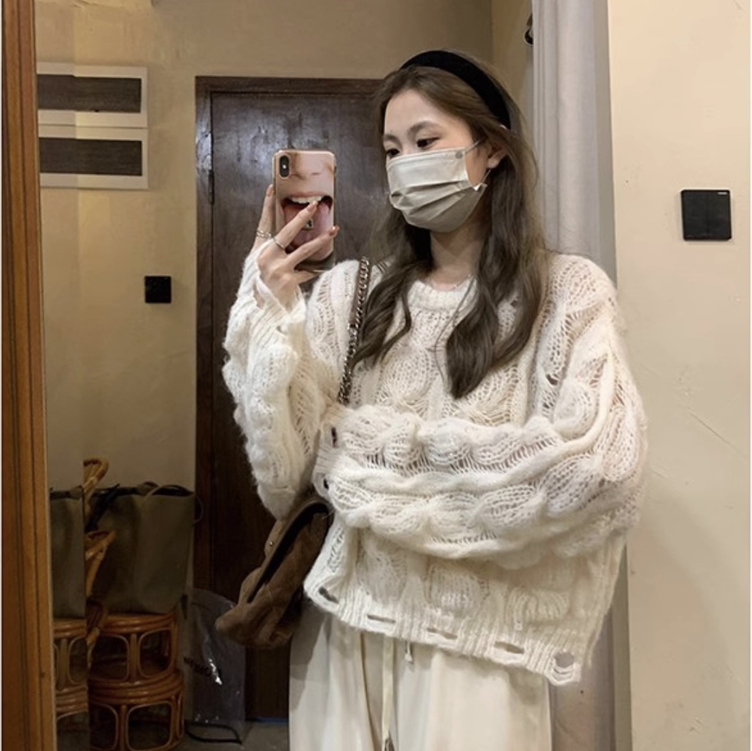 トップス レディース ニット セーター プルオーバー チュニック きれいめ 個性的 秋服 冬服 長袖 二の腕カバー 萌袖 クルーネック 丸首 Uネック ラウンドネック BIGシルエット オーバーサイズ 5,442円