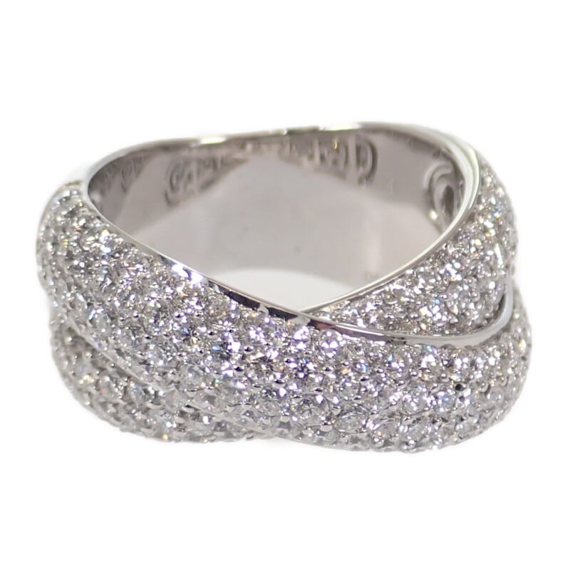 【no brand】デザイン ジュエリー パヴェ リング K18ホワイトゴールド ダイヤモンド 14号 ダイヤモンド レディース