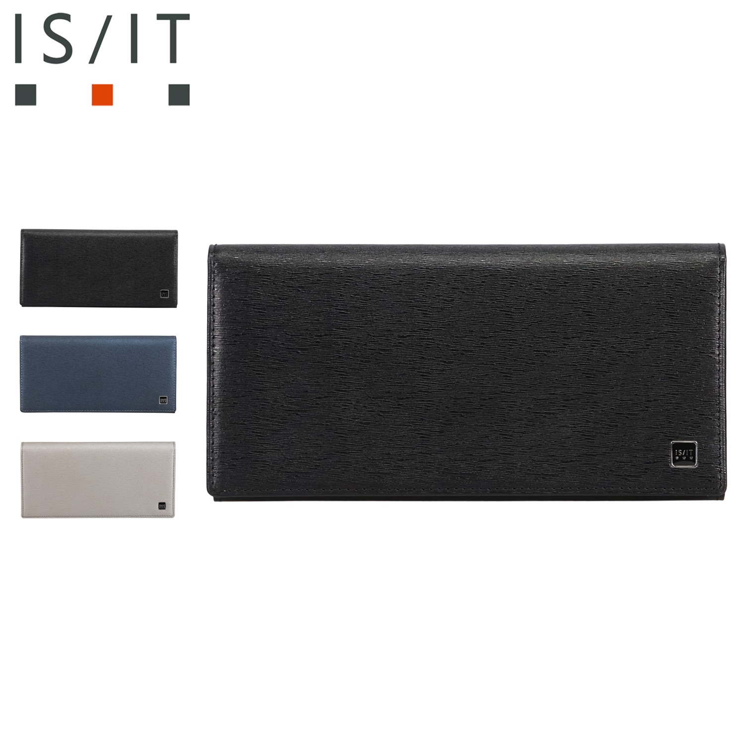 ポリマー 長財布 メンズ レディース 本革 牛革 ブラック ネイビー 黒 989606