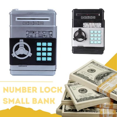 かわいい 安い 貯金箱 お札 硬貨 ダイヤルロック ATM ...のサムネイル