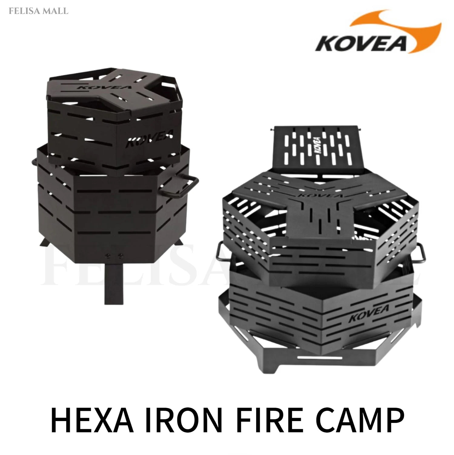 [KOVEA] HEXA IRON FIRE CAMP 焚火台+収納バッグ付き 韓国キャンピング用品 韓国ブランド