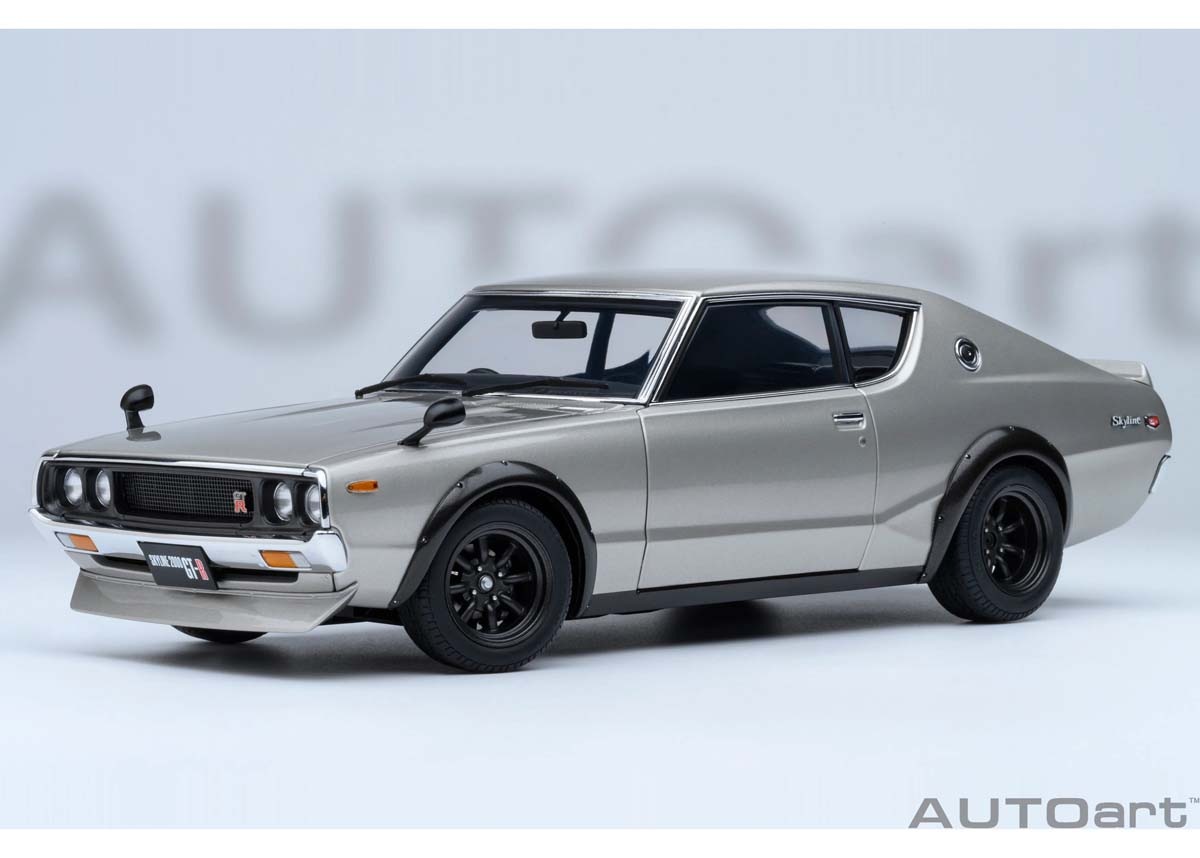 オートアート 1/18 日産 スカイライン 2000GT-R （KPGC110） チューンド・バージョン （シルバー）【77466】 ミニカー AUTO 77466 ニッサン 2000GT-R チュー