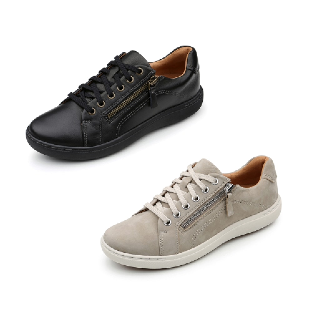 CLARKS 女性用ジッパークッションカジュアルシューズ CLAOXC5816WF 2種類の中から1つお選びください