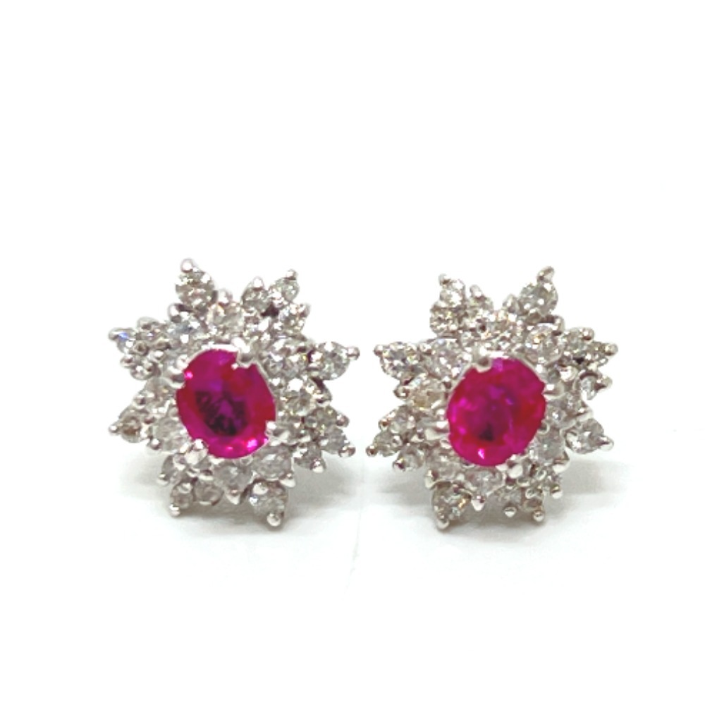 jewelry ジュエリー ピアス Pt900 D0.43ct D0.34ct R0.26ct R0.20ct ルビー ダイヤ Pt900 シルバー