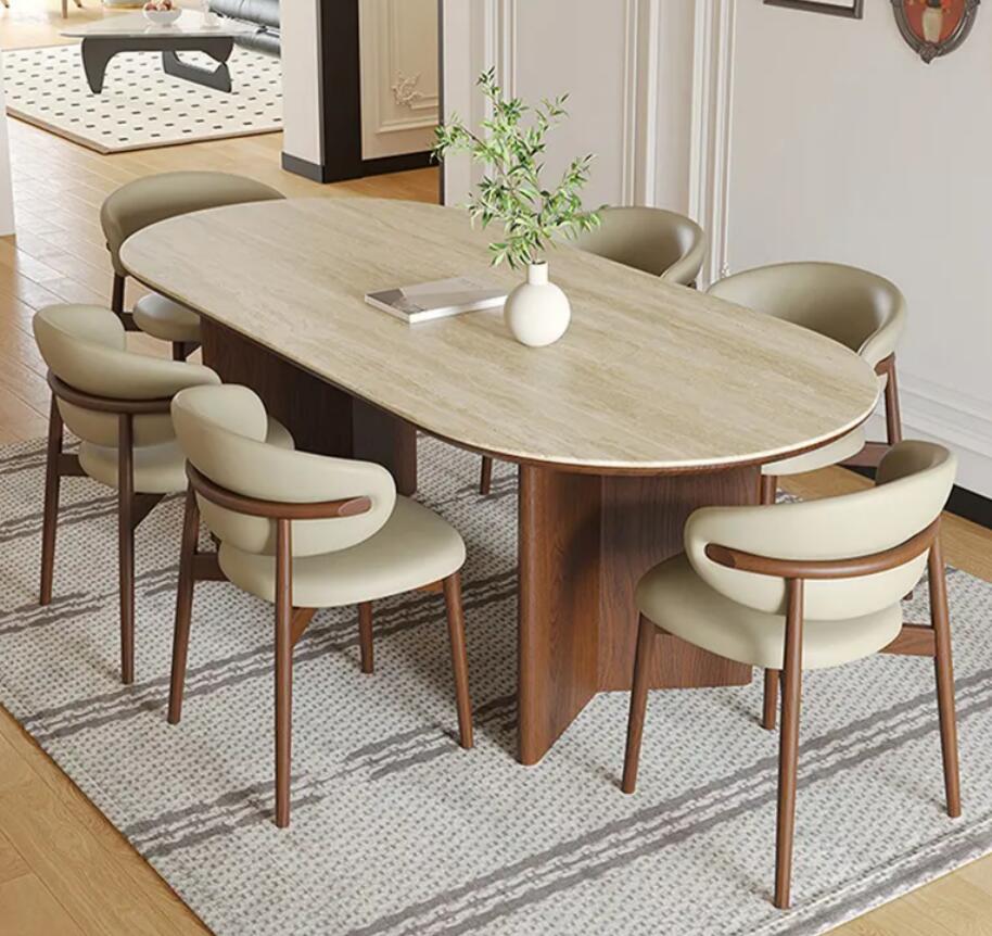 北欧フレンチレトロダイニングルームテーブル6人掛けテーブルレストランディナーテーブルキッチン家具