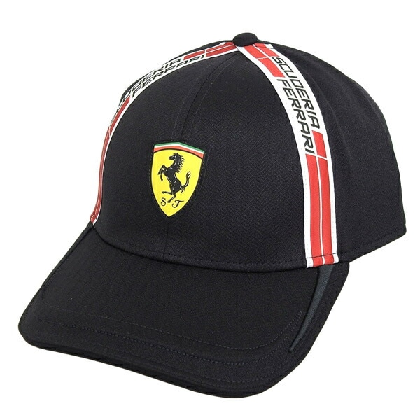 フェラーリ 帽子 メンズ キャップ アウトレット ブラック MEN ICON TAPE ON SIDE CAP 270066067 FERRARI