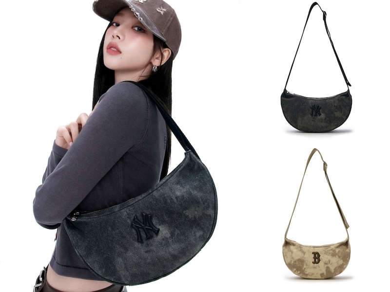 3ABQBV45N karina着用 正規品保証 関税負担なし 韓国限定販売 [25S新商品] ヴィンテージ ウォッシング ショルダーバッグ ニューヨーク ヤンキース 9,768円