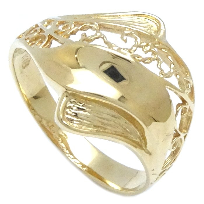 デザイン リング 指輪 12号 2.9グラム K18YG イエローゴールド/64999【中古】