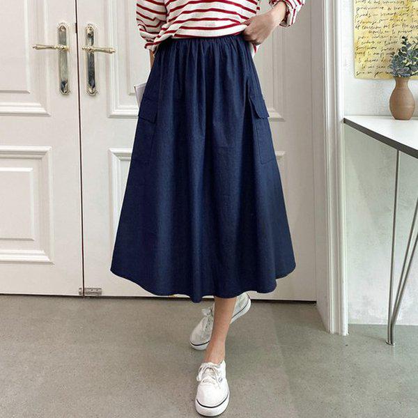 Hスタイル(DK)チョンナポリコンパンSK 春の変わり目に女性のデニムスカート ロングスカート