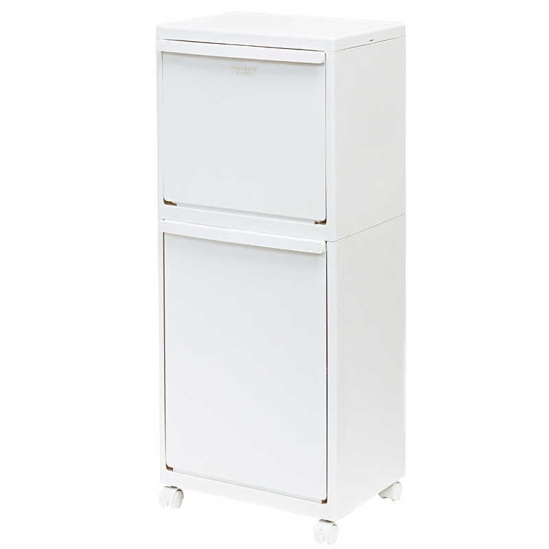 天馬　多段分別 ゴミ箱 2段 キャスター付き ホワイト　ELP-3521