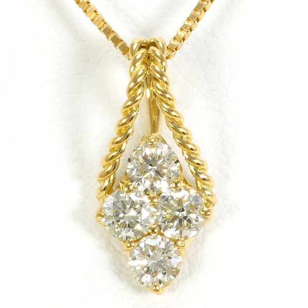 K18 18金 YG イエローゴールド ネックレス ダイヤ 0.32 約45cm ジュエリー 中古