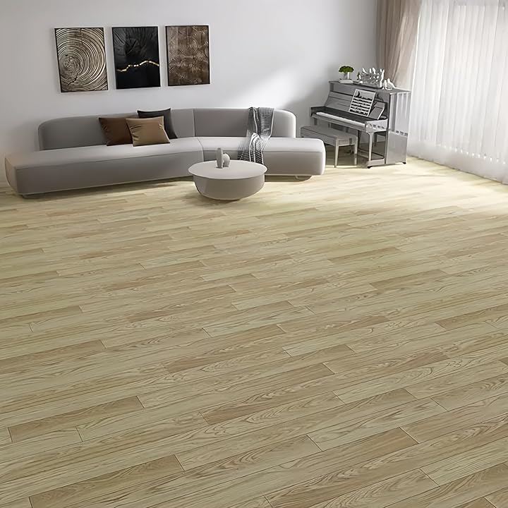 フローリングマット 木目 置くだけ 防水 キズ防止 カット可能 賃貸 土足 フロアマット フロアシート 防炎 抗菌 床暖房対応 リフォーム (木目D109, 江戸間6畳)