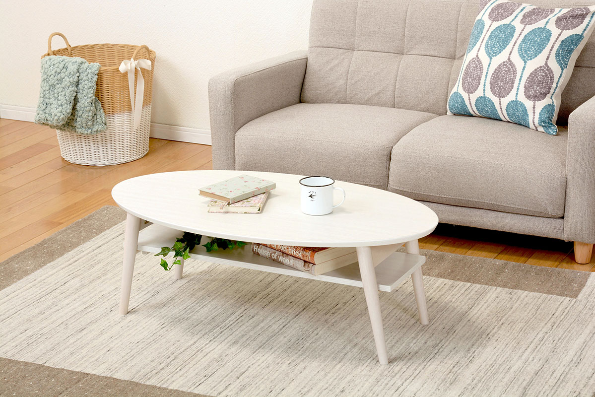 ローテーブル テーブル 折りたたみテーブル センターテーブル リビングテーブル 折りたたみ おしゃれ 丸 楕円形 レトロ 完成品 コンパクト