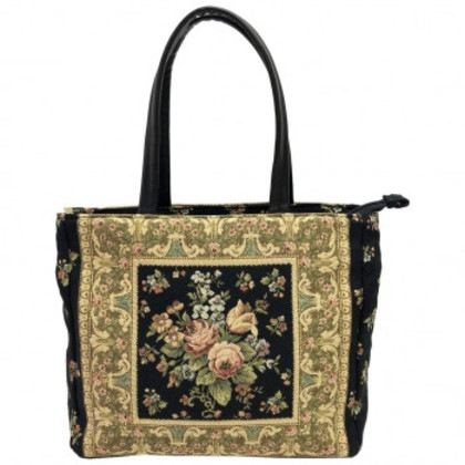 優美社 6012-00 ゴブラン織（ごぶらんおり） トートバッグ ブラック