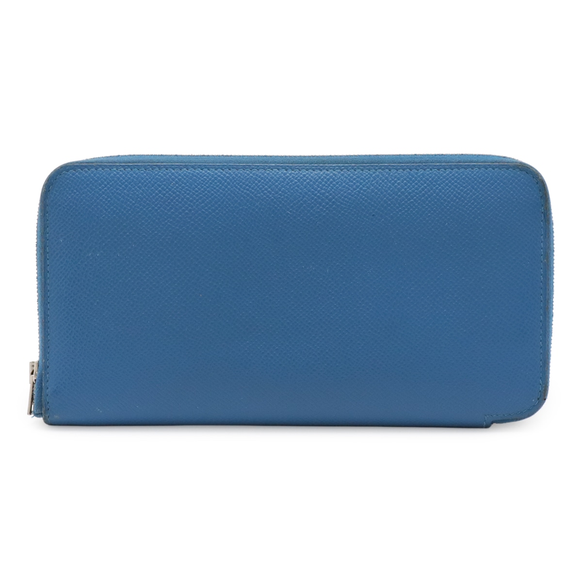アザップロング シルクイン ラウンドファスナー 長財布 ヴォーエプソン レザー ブルーイズミール 青 シルバー金具 Y刻