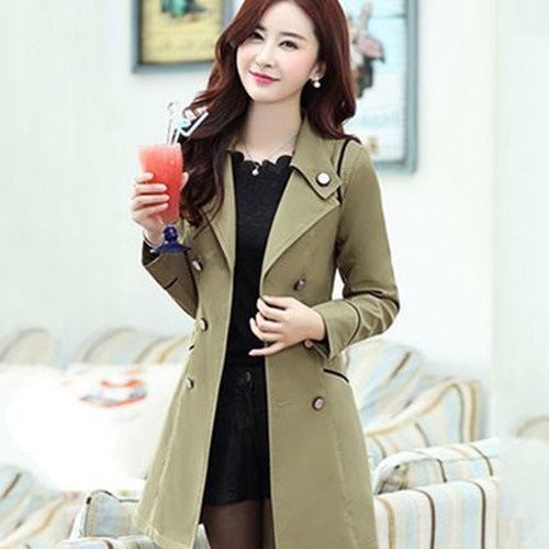 5205.カラフルトレンチコート（カーキ）2019 春夏 sale 春夏 sale アウター ジャケット 美ライン おしゃれ きれいめ オフィス ビジネス お出かけ パーティー 女子会 普段使い 通勤