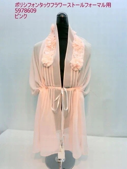 ストール ファッション小物 レディースファッション 秋冬 ポリシフォン タック フラワーストール フ