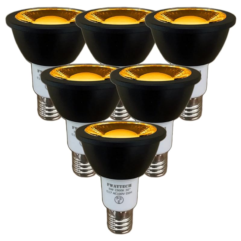 FWAYTECH e17 led スポット 濃い電球色 高演色性Ra92 COB6W 中角30度 50W60W相当 ダクトレールLEDスポットライト レフ電球代替 密閉器具対応 (濃い電球色相当(2