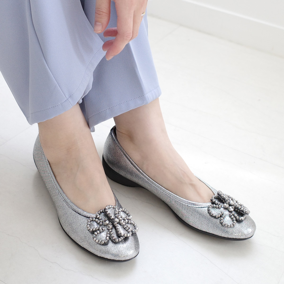 フラワーモチーフコンフォートパンプス靴 レディース 5,336円