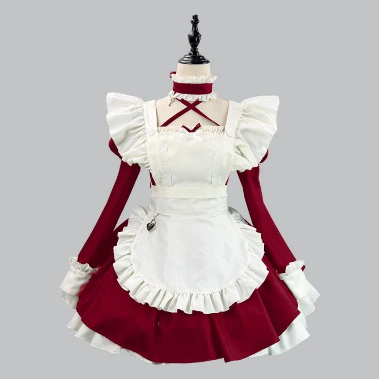 【TikTok人気新品】メイド服 長袖 メイドワンピース メイドコスチューム メイド服 コスプレ ロリータ ワンピース メイド喫茶 cosplay エプロン ワンピ ハロウィン イベント 仮装 きいサ