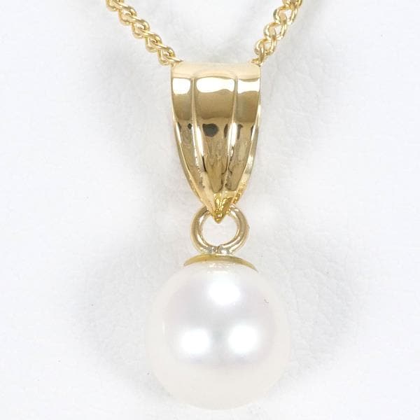 K18 18金 YG イエローゴールド ネックレス パール 約41cm ジュエリー 中古