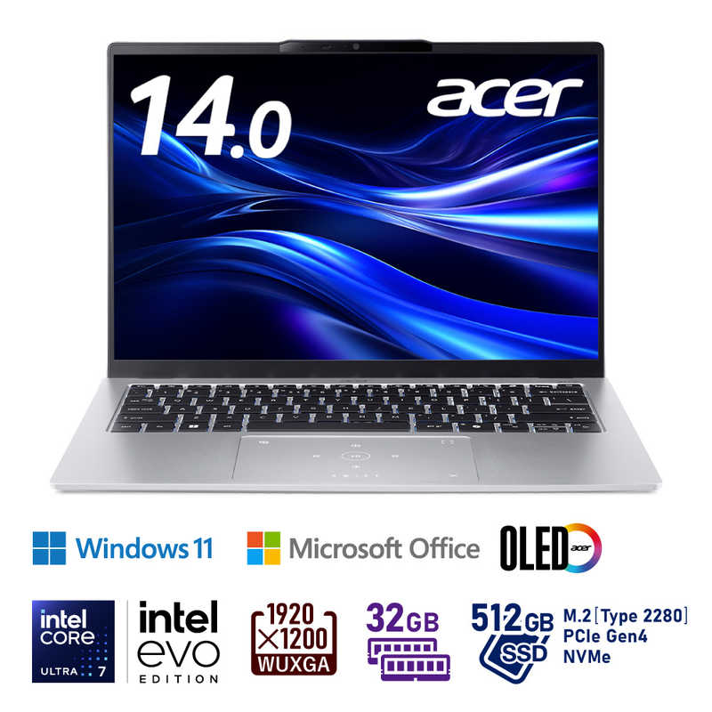 ACER エイサー　ノートパソコン Swift Go [14型/Win11 Home Copilot＋PC/Core Ultra 7/32GB/512GB]　SFG14-74-N73Y/F