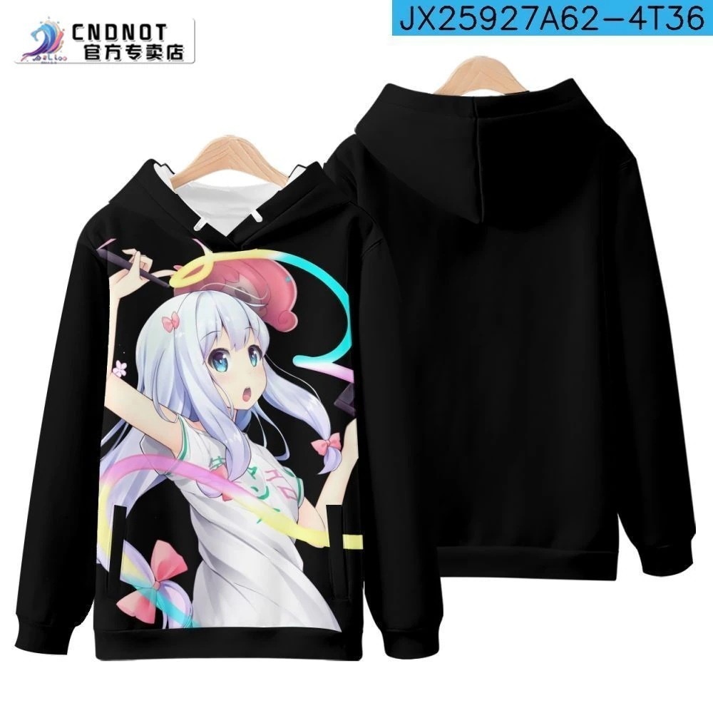 エロマンガ先生のフード付きスウェットシャツと和泉紗霧のトップデジタルプリント服