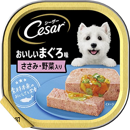 シーザー 成犬用 おいしいまぐろ ささみ野菜入り 100g24個 (まとめ買い) [ドッグフードウェット]