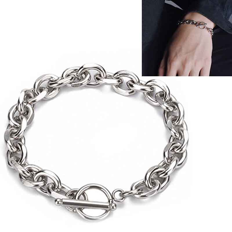 2面カット アズキ サージカルステンレス316Lブレスレット 1個販売 メンズ用レディーストグル Tバー 鎖 チェーン クサリ 綺麗 かっこいい 人気 おしゃれ 腕輪 手首 stv00-00102xx