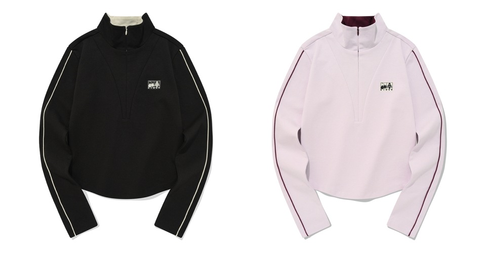 COLOR POINT HALF ZIP UP LONG SLEEVE