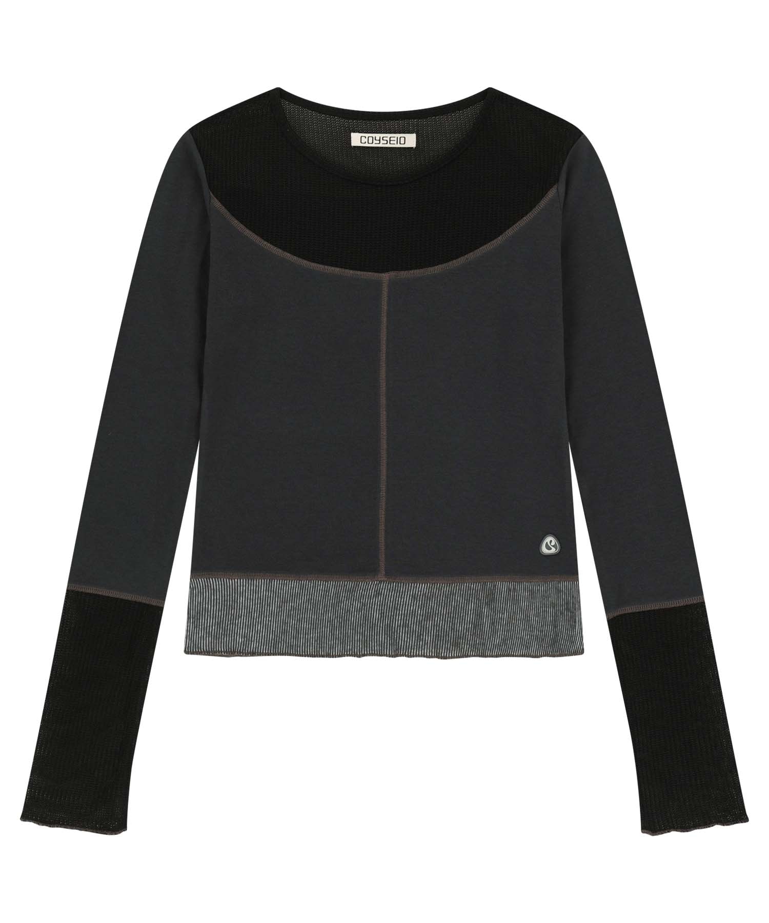 【COYSEIO】 NET STITCH LONGSLEEVES : BLACK