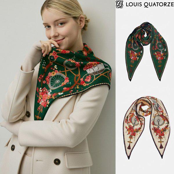 AK盆唐店 アルテアダブル ウールシルク 菱形スカーフ 1ESD020